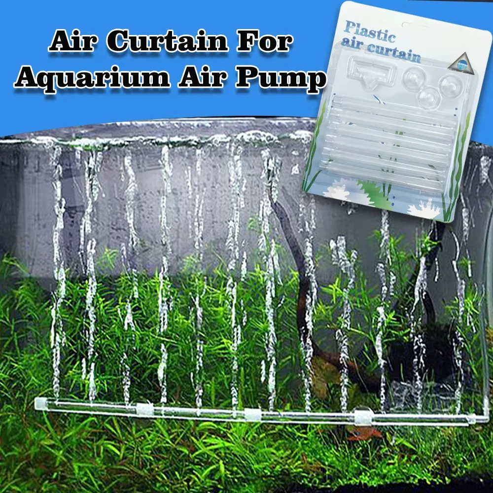 Aquarium Air Curtain Set Bubble Strips Plastic Fish Tank Bubble Bar Release Diffuser Increasing Oxygen Air Pump Accessories