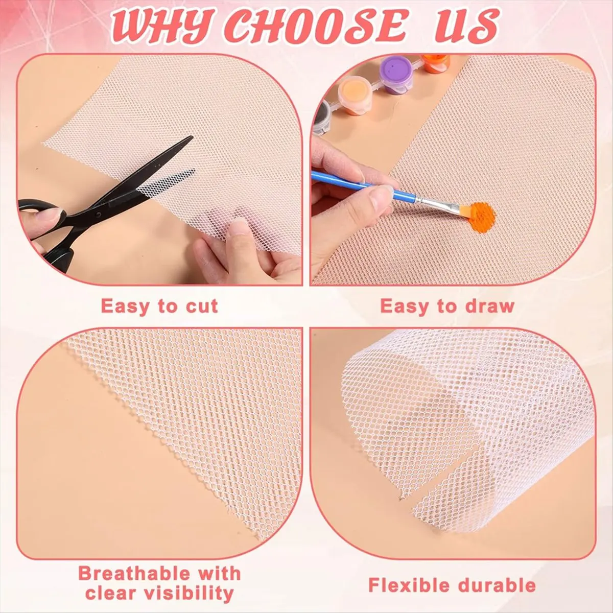 【BAAQ】 5 Pieces Eye Mask Mesh, PVC Eye Mask Plastic Mesh,Hard Linen Suitable for Costumes Handicrafts,11.8 Inches X 8.27 Inches