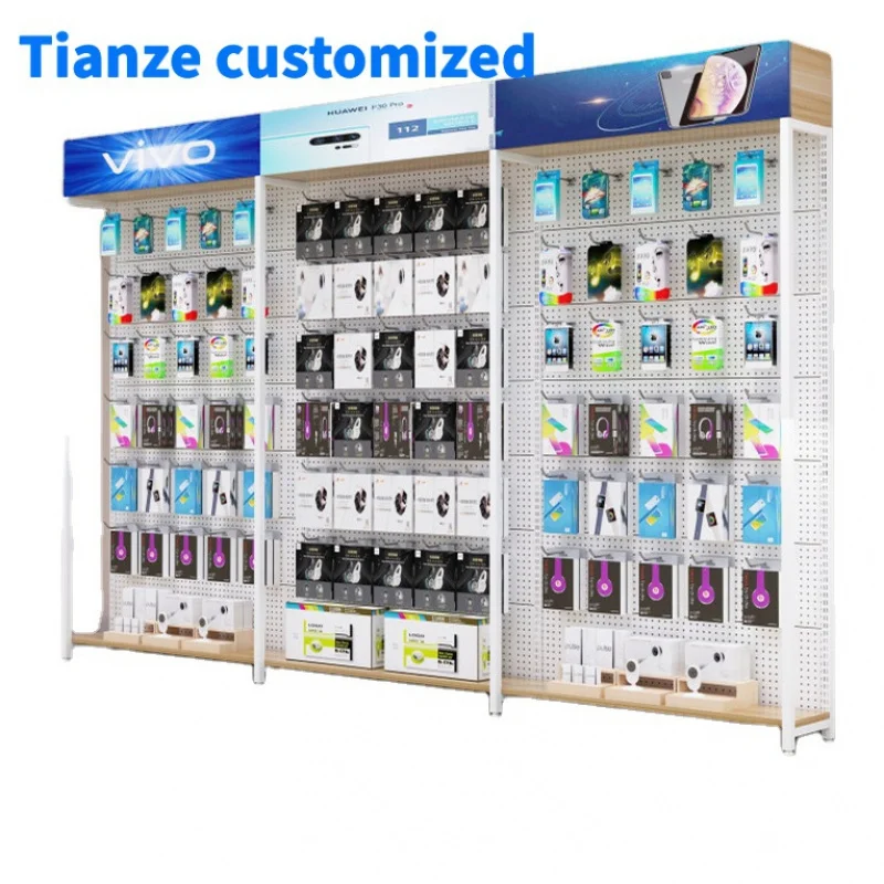 （customized）High Quantity display with cell phone and phone electronic product marketing wall shelves