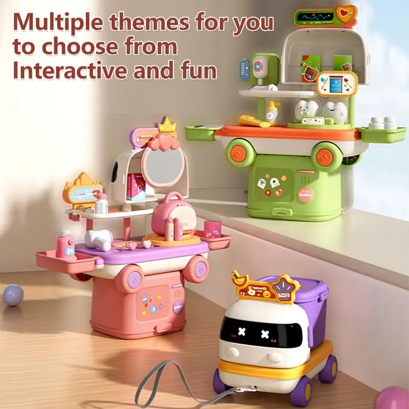 Car Kitchen Toy Car Shape Safe Little Girl Makeup Set & Kids Kitchen Playset Creative Kids Kitchen Playset Pretend Doctor Kit