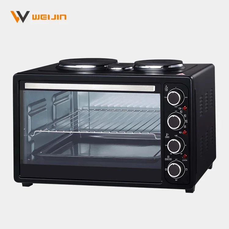 Premium Quality Versatile Of Cooking Styles 48L Bakery Oven Baking Oven Grill Cooking Oven With 3 Hot Plates