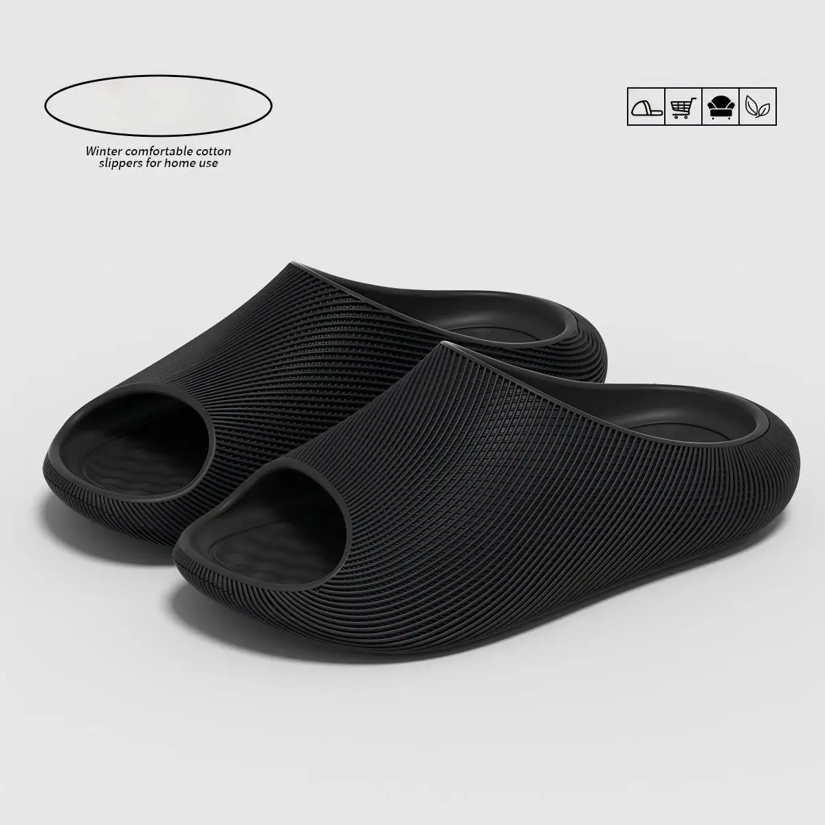 Men's High-End Slippers with a Stepping-On-Clouds Feel, New Summer Model for Couples, Indoor Home Bathroom Non-Slip Anti-Odor Thick-Soled Sandals for Outdoor Wear