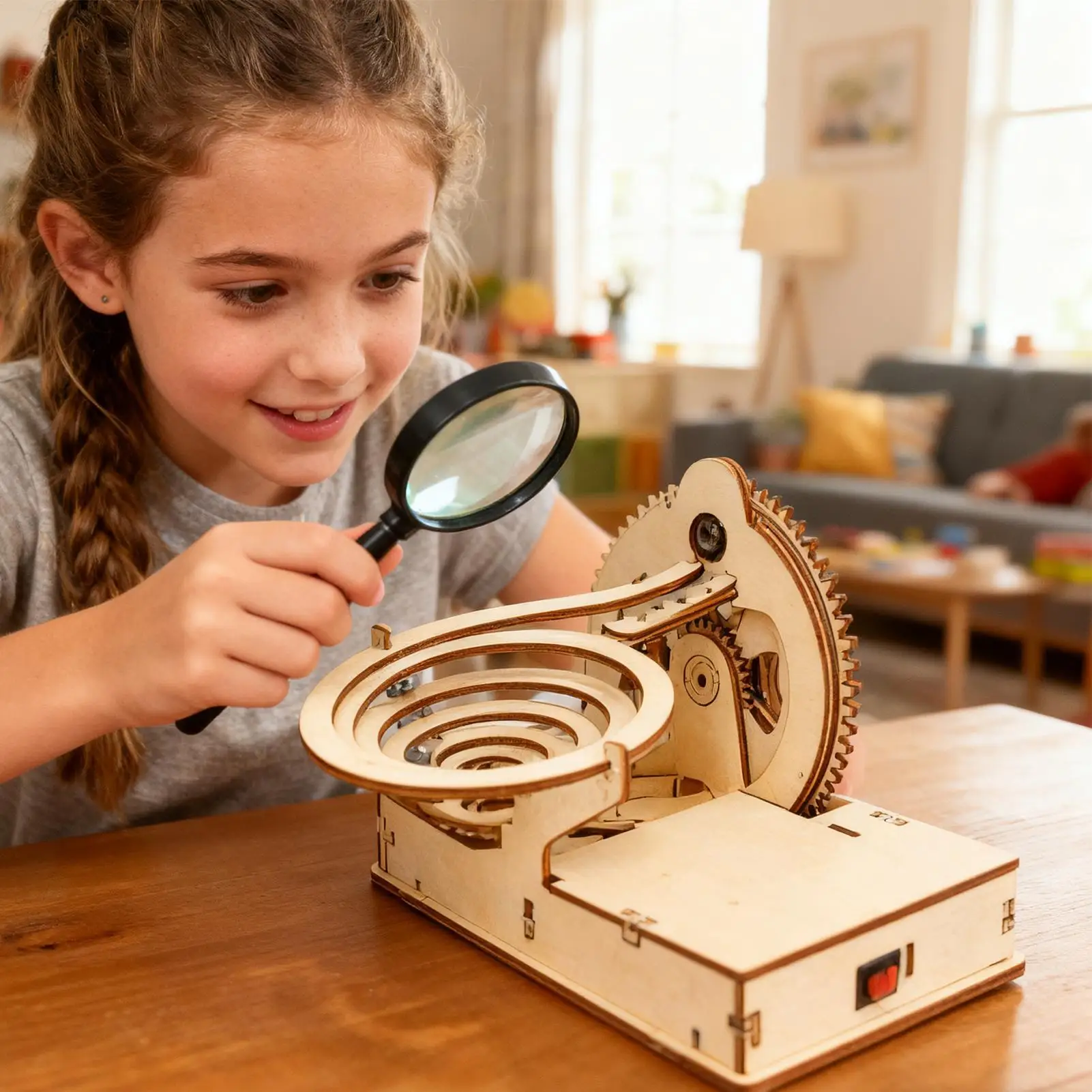 Mechanische houten puzzelsets Mechanisch houten wetenschapsspeelgoed Spoorversnellingen Speelgoed voor jongens Meisjes Thuisactiviteitencentrum Schoolreizen
