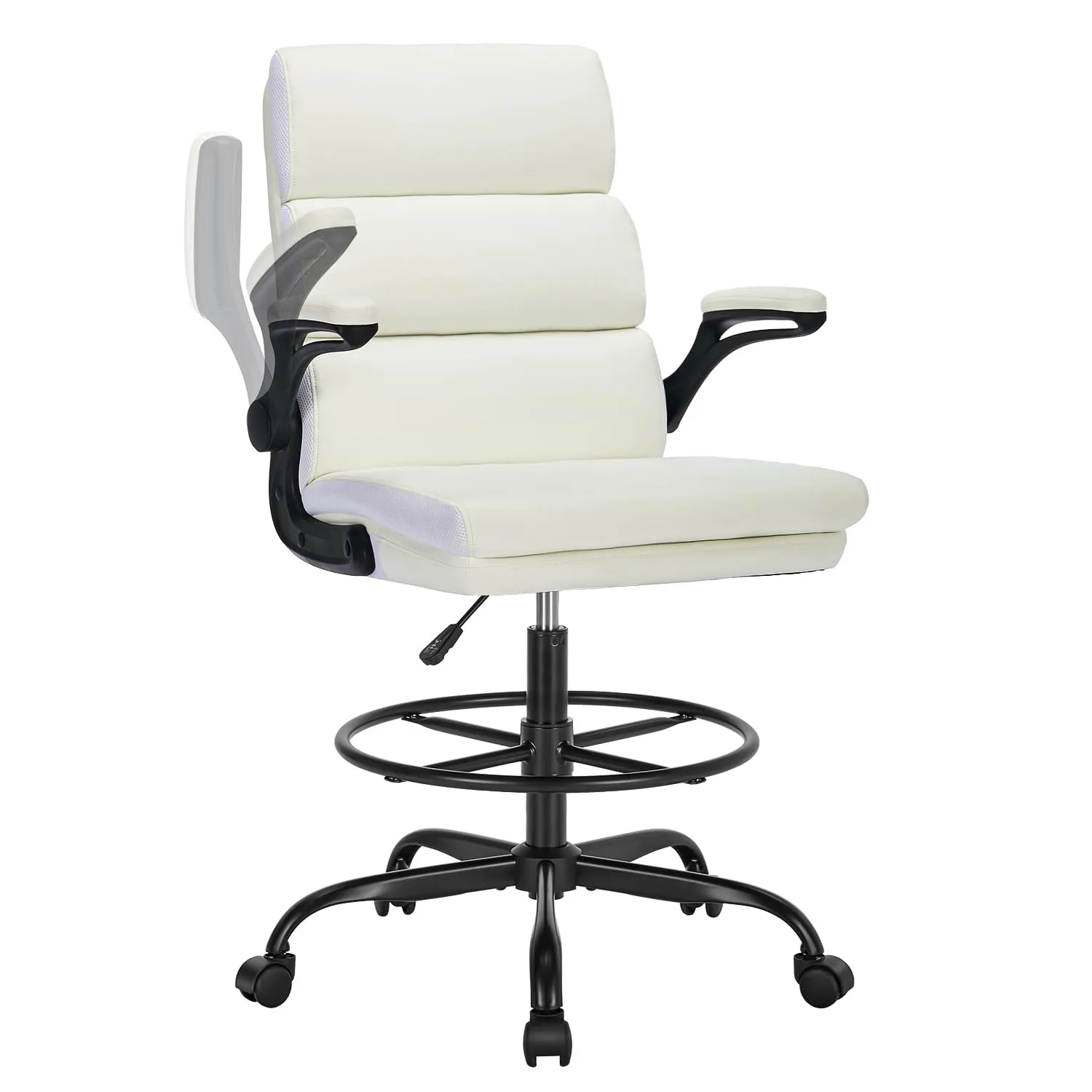 Drafting Chair Tall Office Chair with Padded Flip-up Standing Desk Chair