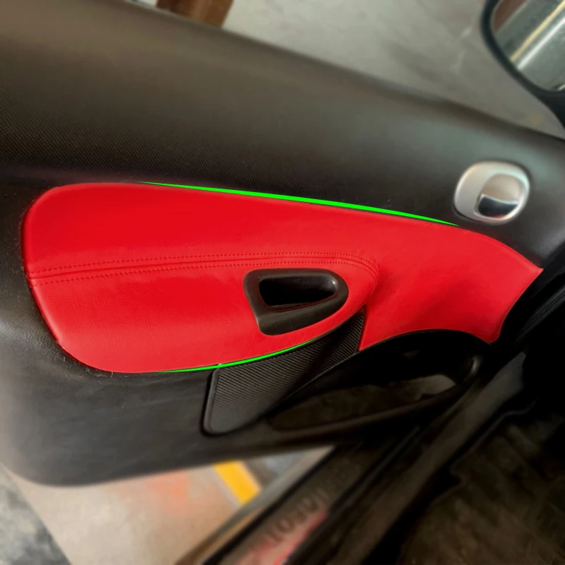Dla Peugeot 206 2004-2007 207 2009-2013 Dla Citroen C2 Panel Podłokietnika Drzwi Samochodowych Pokrywa Wykończeniowa ze Skóry Mikrofibry Tylko 4-drzwiowy samochód