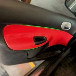 For Peugeot 206 2004-2007 207 2009-2013 For Citroen C2 Car Door Armrest Panel Microfiber Leather Cover Trim only 4 doors car
