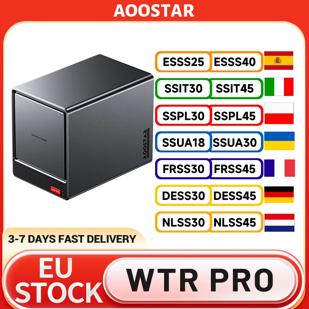 AOOSTAR WTR Pro NAS Mini PC Barebone (sans RAM, sans SSD) AMD Ryzen 7 5825U 8 cœurs Max 4,5 GHz HDMI+DP+Type-C Triple affichage 4K WIFI6
