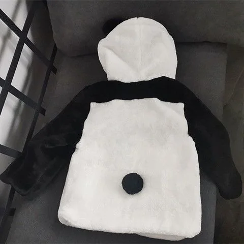 Chengdu Panda Base Panda Vest Autumn and Winter Plush Thickened Warm Long-sleeve Clothing Children's and Boys' Parent-child