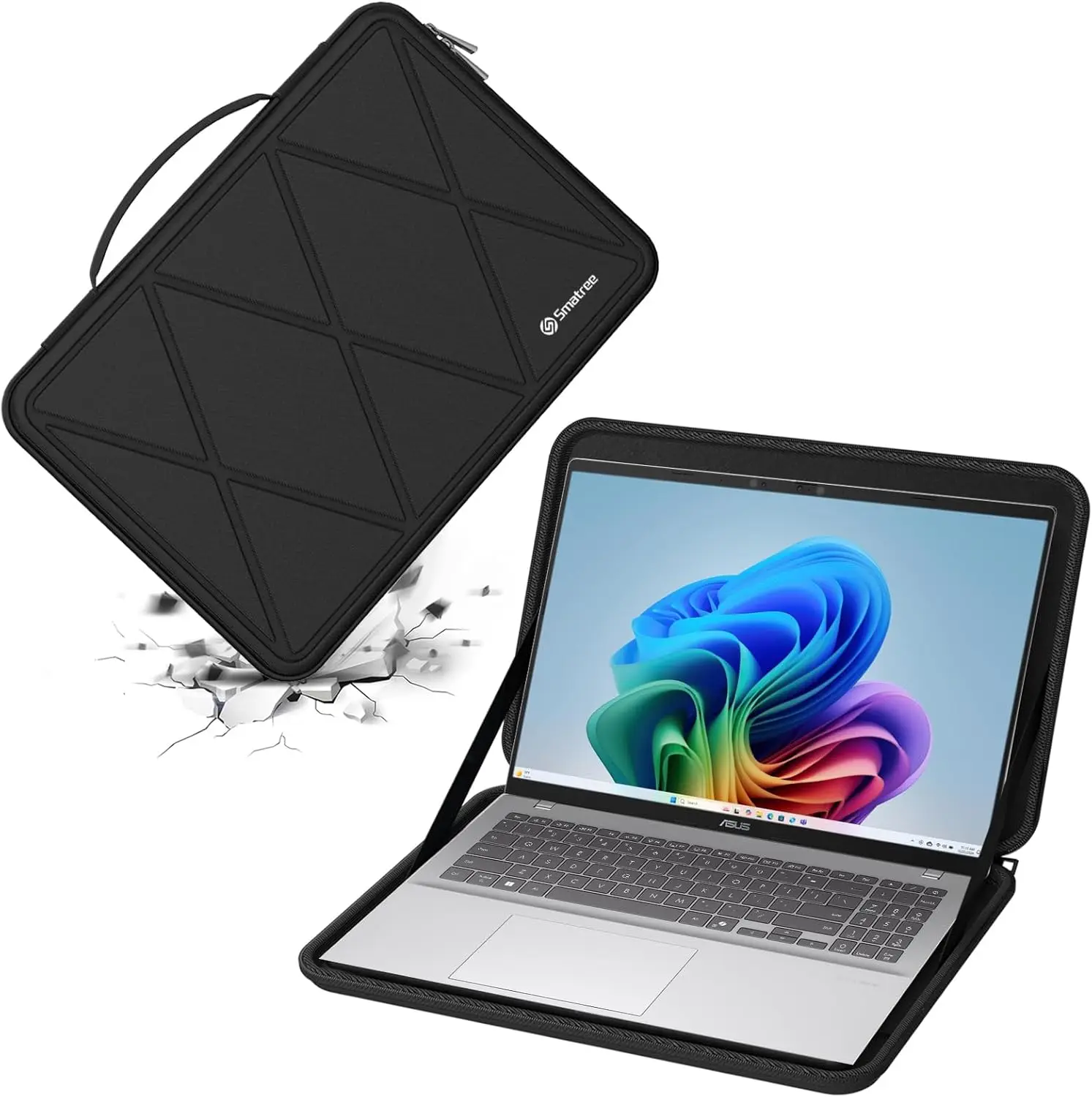

Жесткий защитный чехол из этиленвинилацетата Smatree для серии ASUS Vivobook 16 дюймов, серия Chromebook ASUS 15,6 дюйма, сумка для ноутбука Zenbook Pro 15,6 дюйма