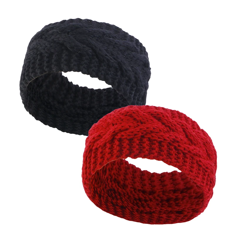 2 STK./SET Geflochtene Haarbänder aus Wolle, Winter-Strick-Innenschicht, winddicht und wärmendes Stirnband – Detail 9