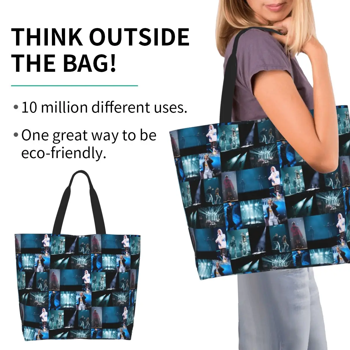 Marcus And Martinus Sweden Norway Eurovision Shopping Tote Bag Canvas Shoulder Bags Shopper Grocery Handbag for Women