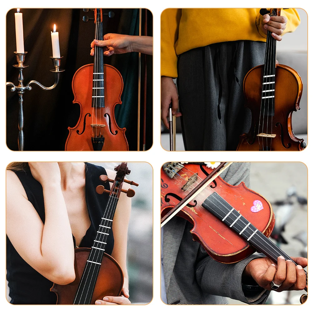 

4 Pcs Violin Finger Tape Decals Fret Tapes PVC Note Stickers Self-adhesive for Board