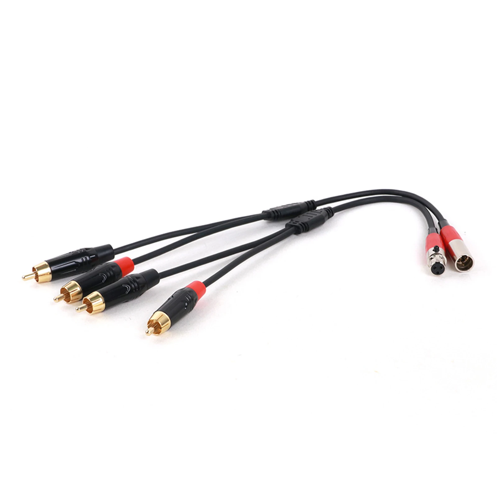 1PC 3PIN 4PIN 5PIN Mini XLR Male/Female to Dual RCA Male Adapter Y-Splitter Cable,Mini XLR to 2 RCA Cable