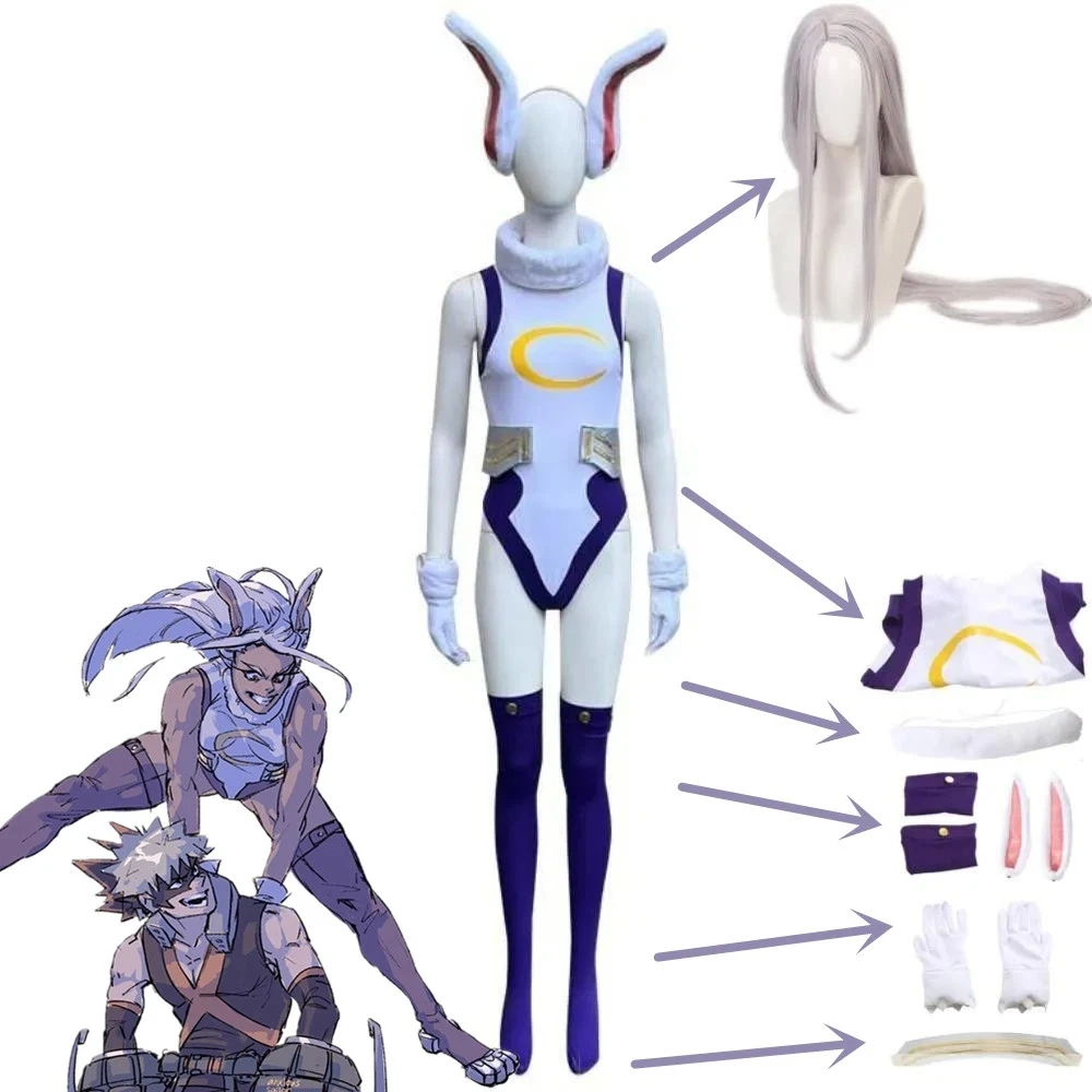 Mha Rabbit Hero Mirko Cosplay disfraz Sexy Anime Bnha Rumi Usagiyama Miruko fiesta de juegos de rol Cosplay mujeres