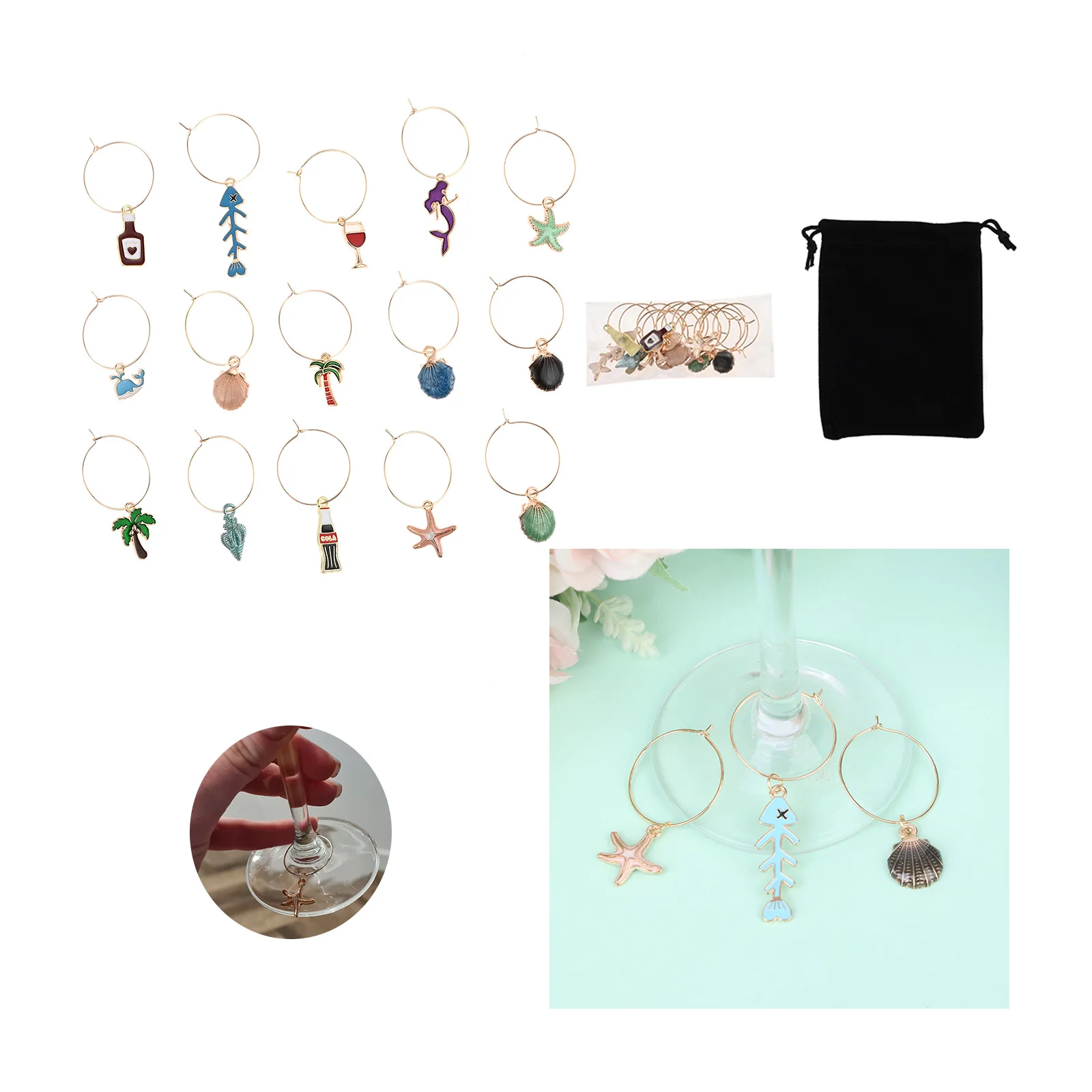 15 шт., Необычные подвески, ярлыки для стеклянной идентификации