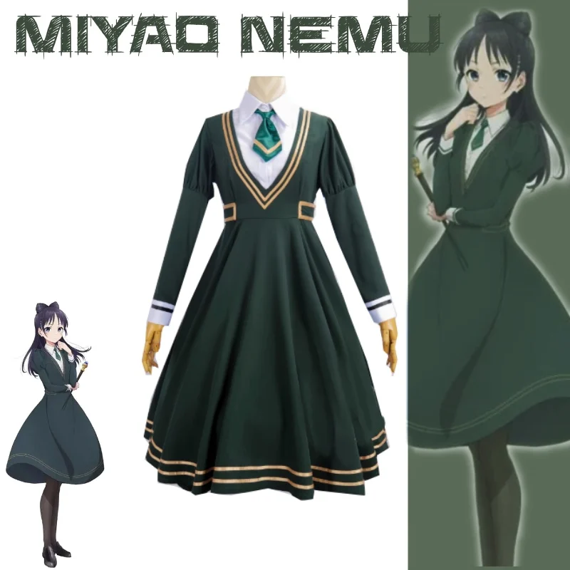 ساعة الساحرة مياو نيمو شخصية واحدة تعيش في المدينة القادمة مع شعر أسود طويل وعيون زرقاء زي تنكري أنيمي مليء بالمجموعة