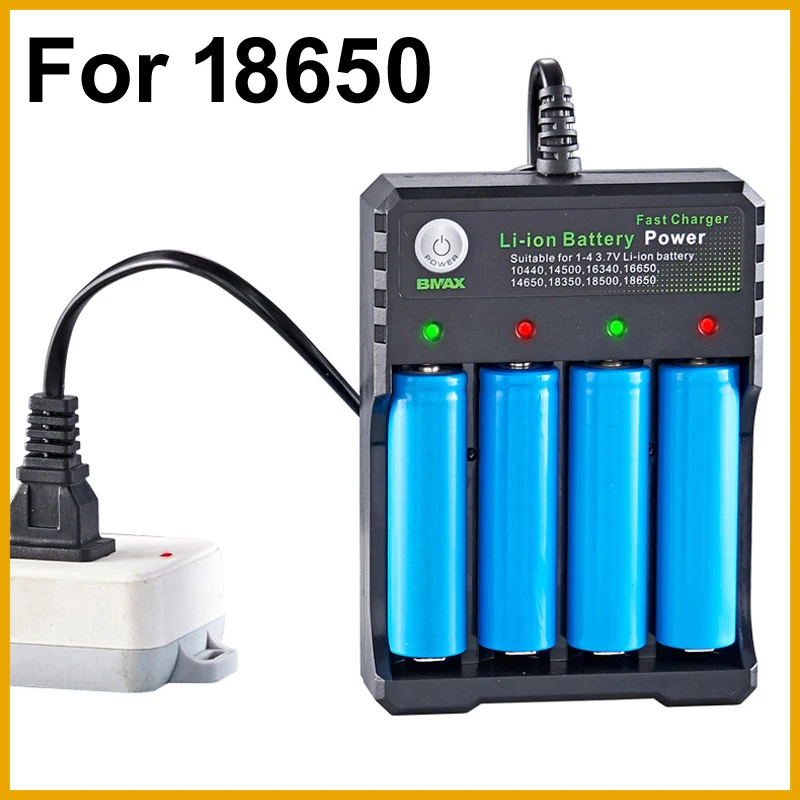New 2026 18650 Li-ion Battery Charger 4 Slots AC 110V 220V EU/US/USB Dual For 18650 Charging 3.7V 4.2V Rechargeable Charge