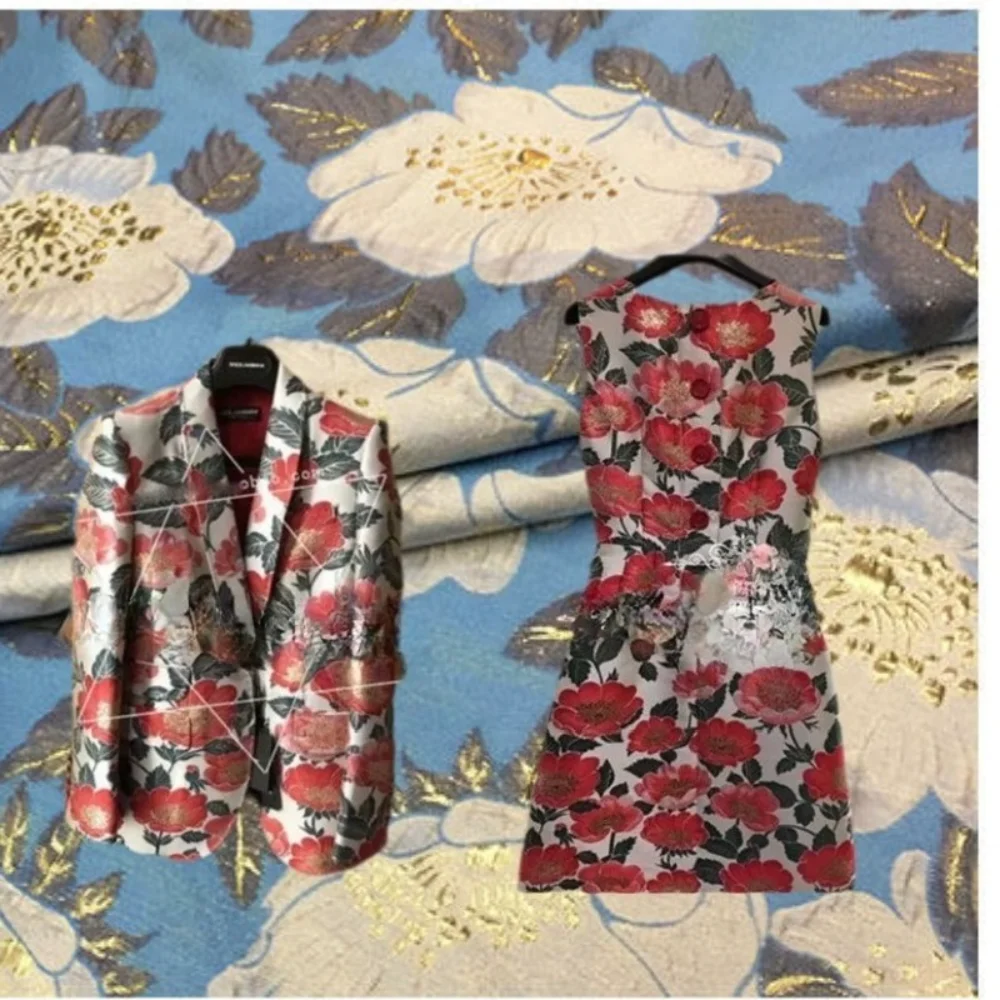 

Ткань жаккардовая брокадная для модных весенне-осенних платьев, ветровок и пальто, европейский дизайн, оптовая продажа, материал на метры