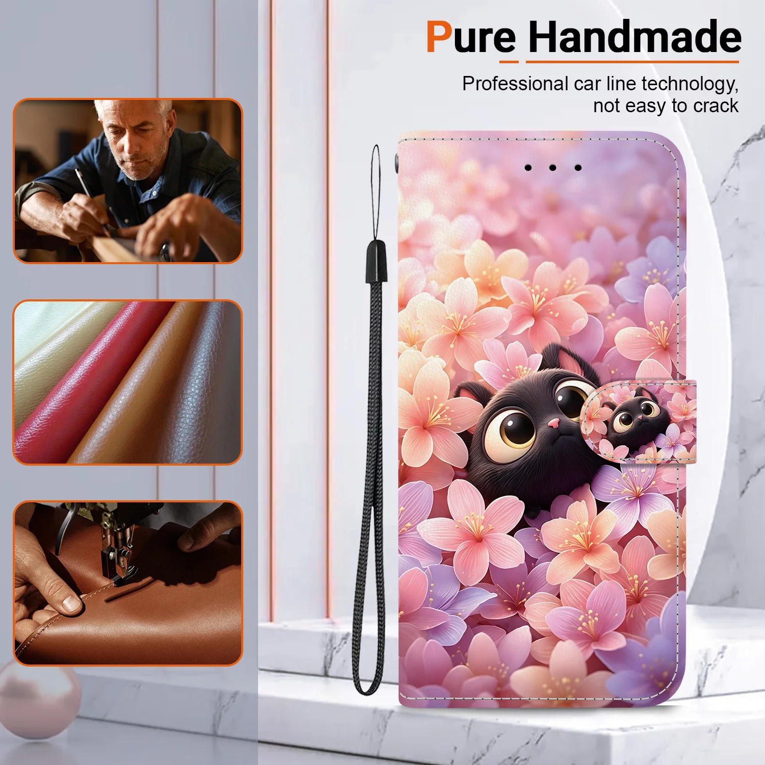 Magnetic Leather Phone Case For OPPO A98 A95 A94 A93 A79 A78 A77 A76 A74 4G 5G A96 Flip Cover Wallet Case
