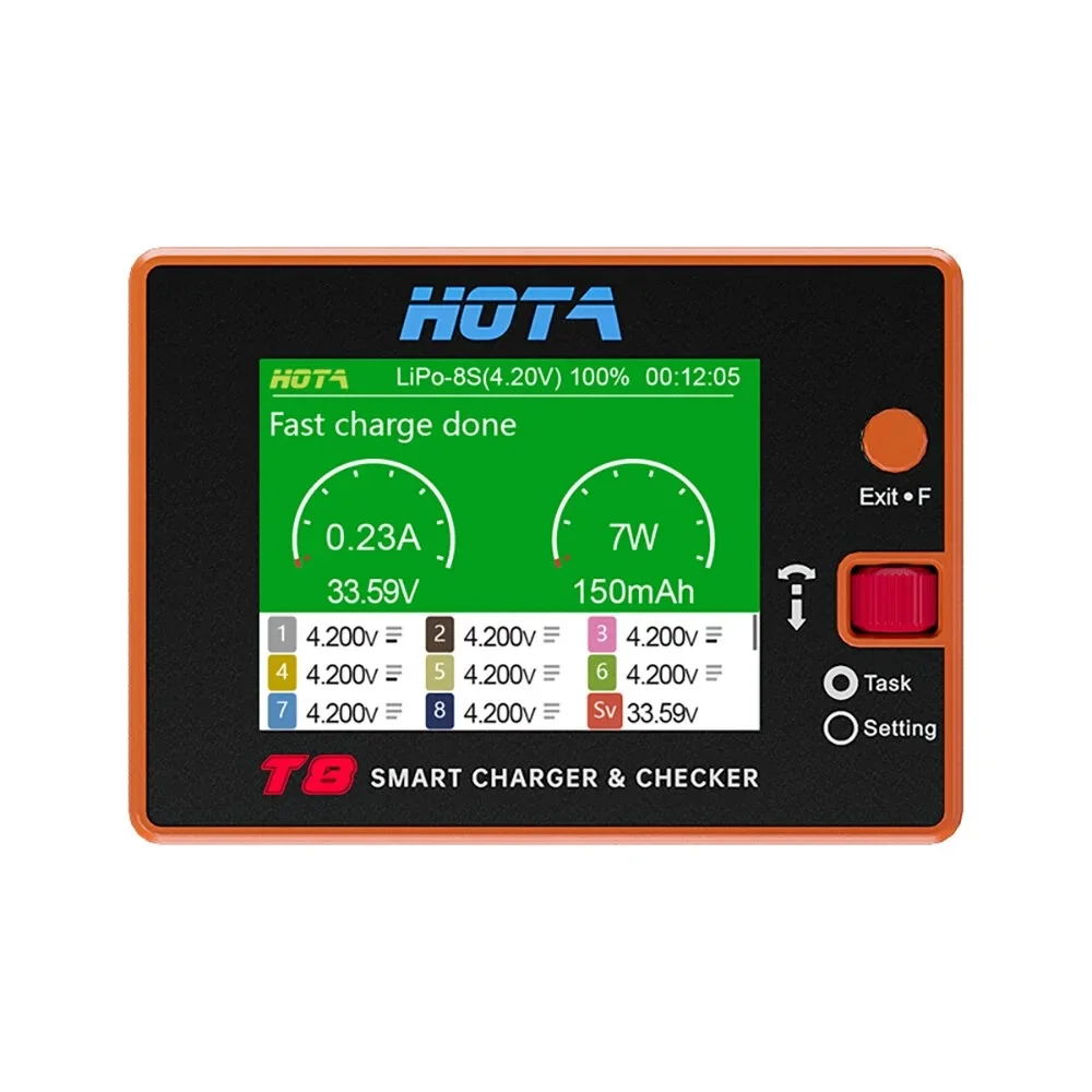 HOTA T8 650W 22A XT60 1-8S Intelligent Charger Checker for a wide range of devices