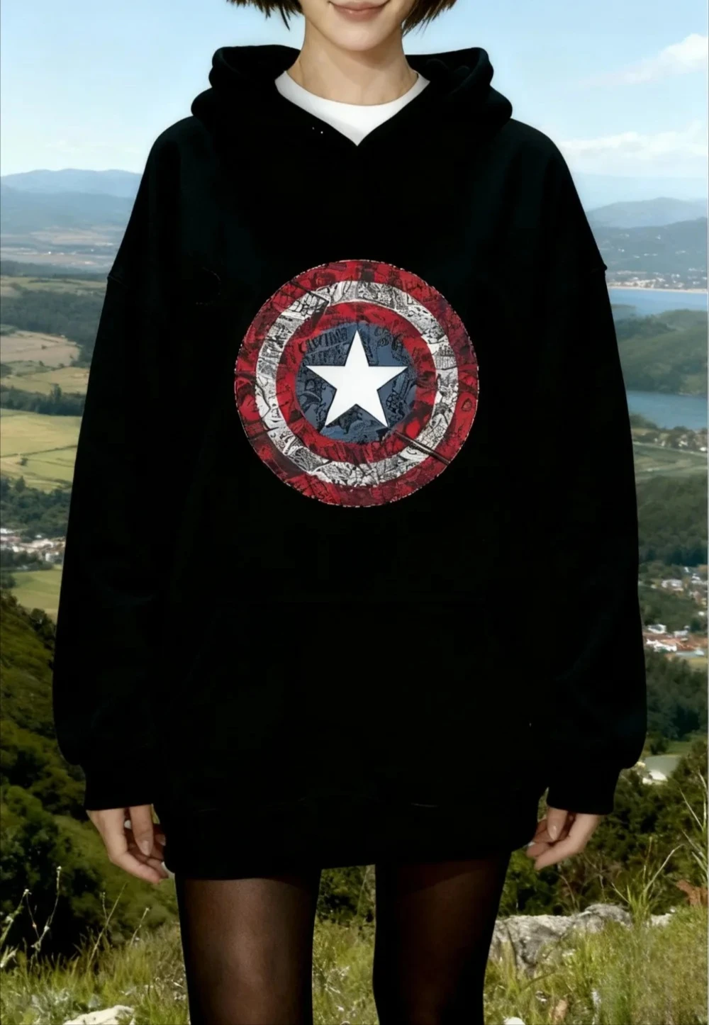 

Новая модная повседневная футболка Marvel с принтом «Капитан Америка Мстители Щит», уличный уличный ретро-щит