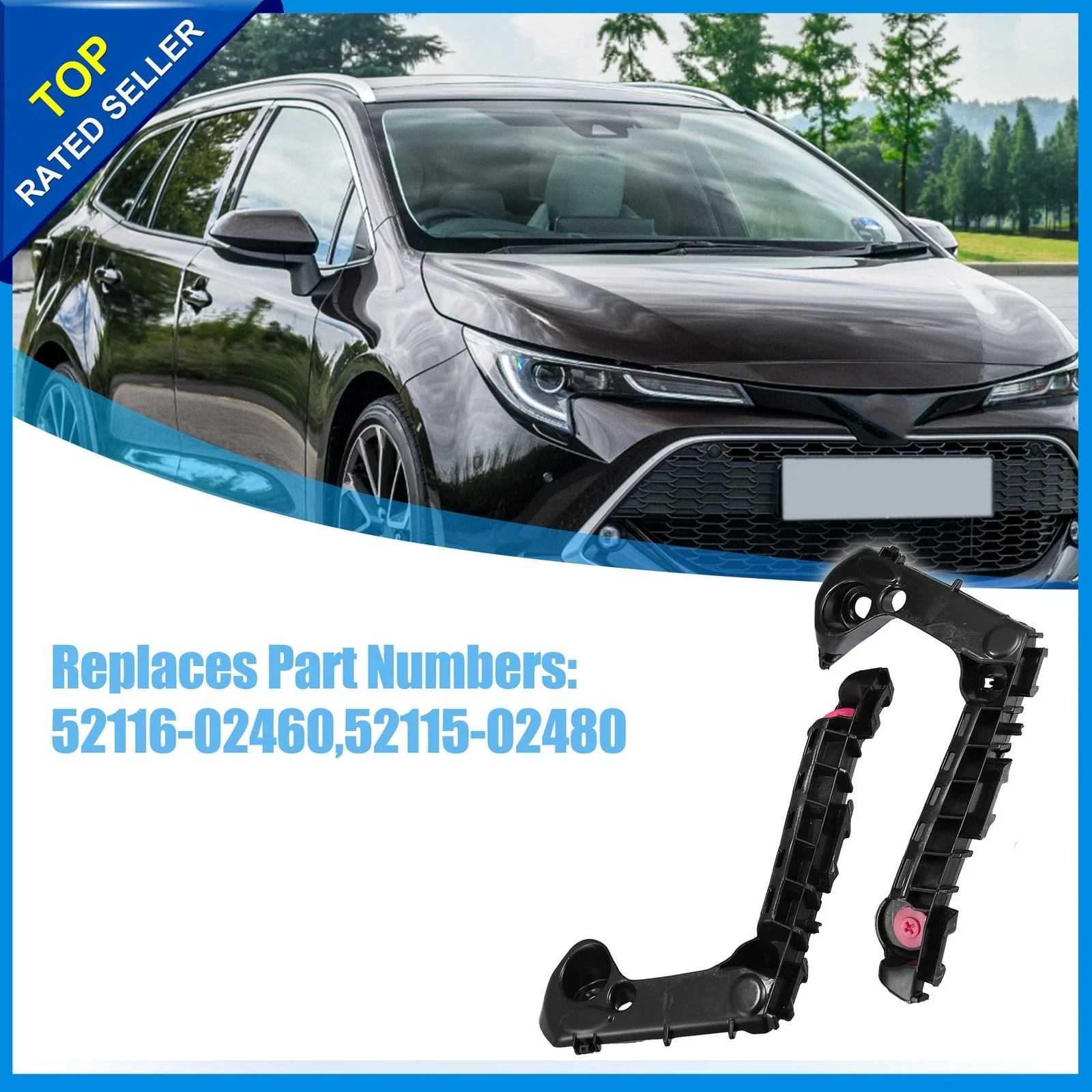 1pair Front Bumper Mounting Support Bracket For Toyota Corolla 2019-2021 Car Exterior Bumper Reinforcement Decoration Parts