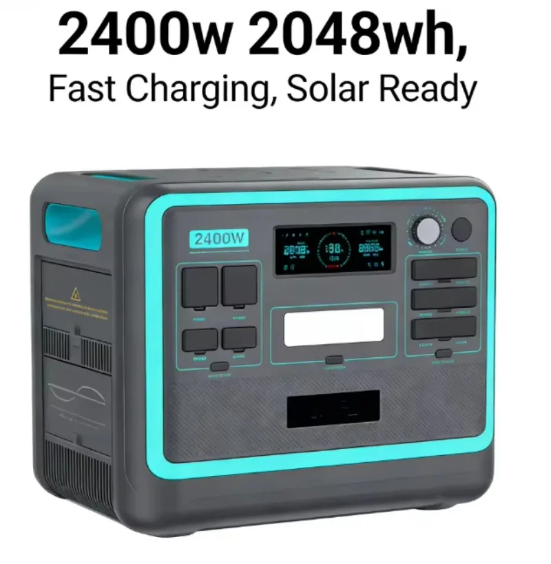 2400W 2048Wh Portable Station LiFePO4 Battery Solar Panel Car Charging AC Socket for Outdoor Camping Family Hiking (AU/US/EU) view 2