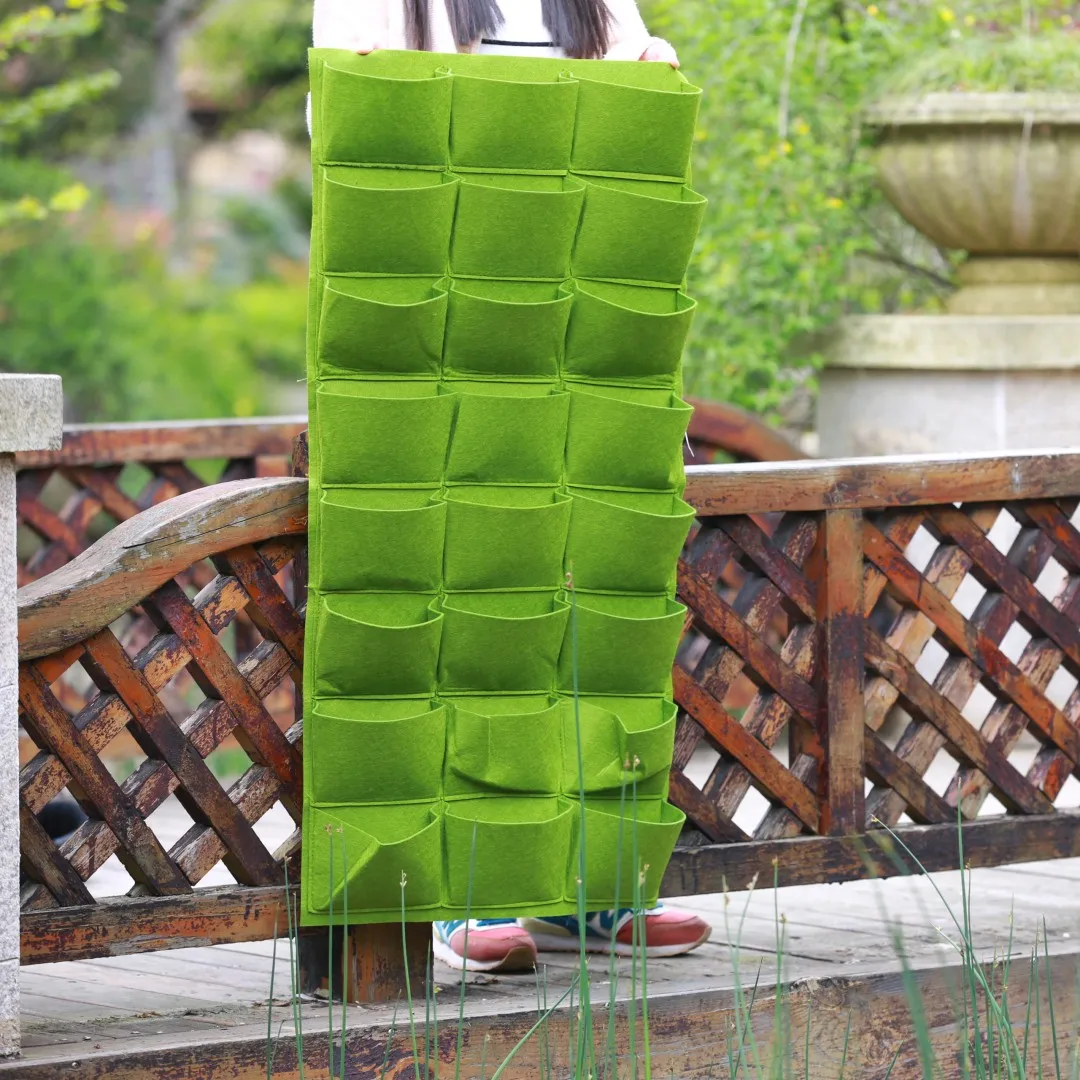 

Pocketgarden Hanging planting bag Living Wall Planter Vertical Herb Garden Hanging Flower Pot grow bags 24 Pockets