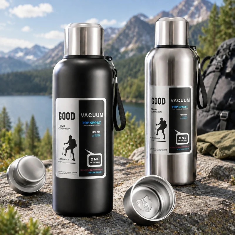 Large Capacity Stainless Steel Thermal Flask for Hot and Cold Beverages, Insulated Travel Cup