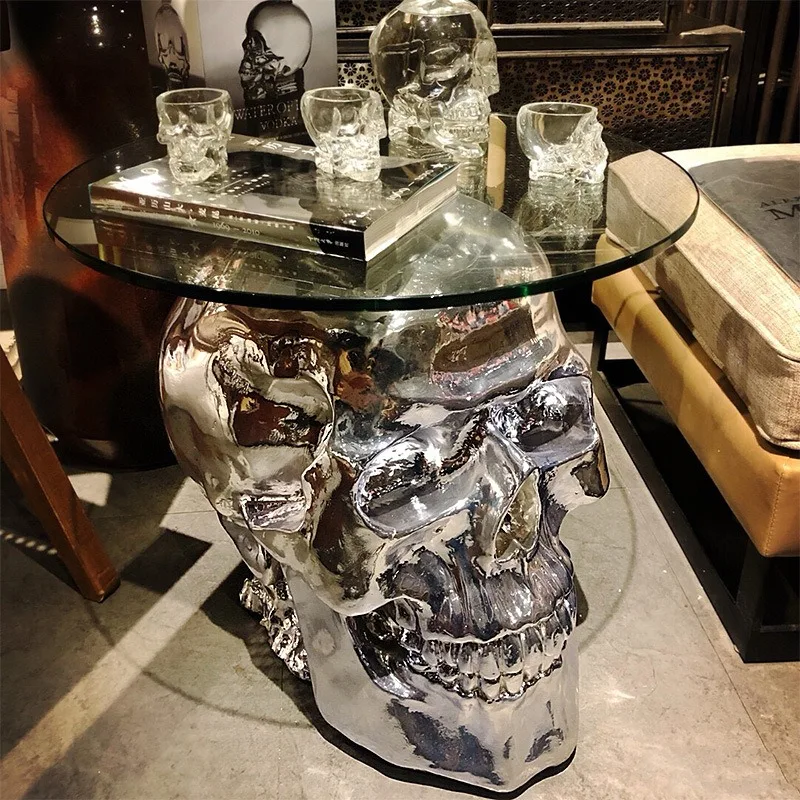 Modern coffee table creative skull personality simple small side table special-shaped living room study bar B & B