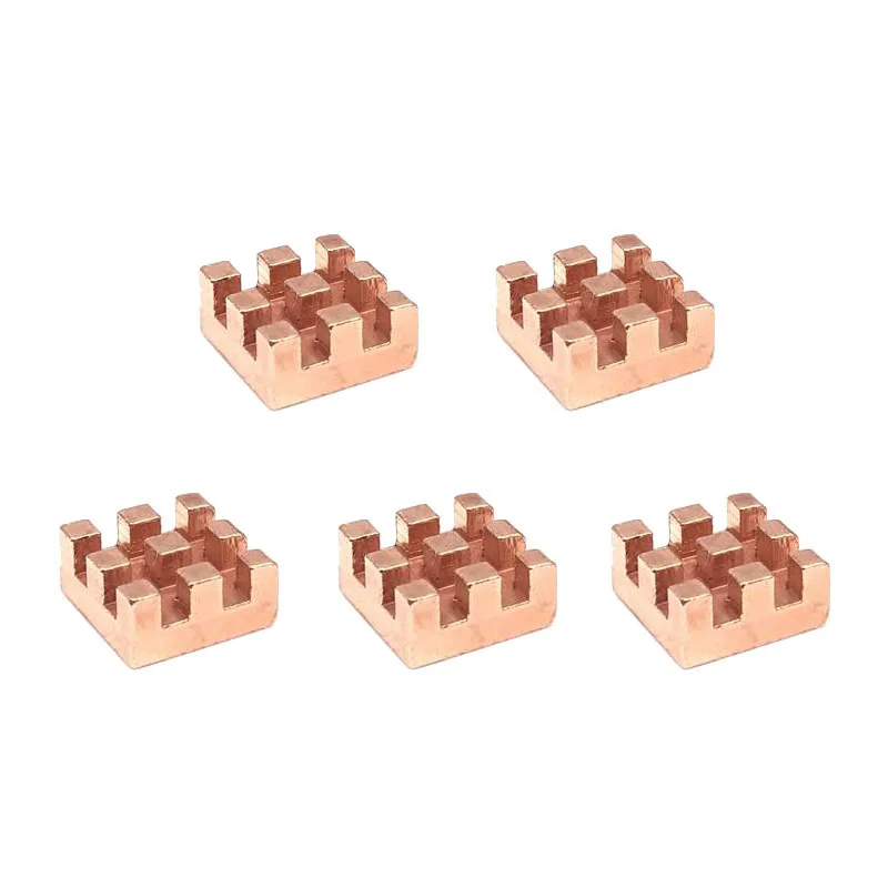 Pure Copper Heat Sink 10x10mm Small Heatsink Chipset IC Radiator for Memory RAM MOS w/ 9448A Thermal Adhesive Tape - 5PCS/Lot