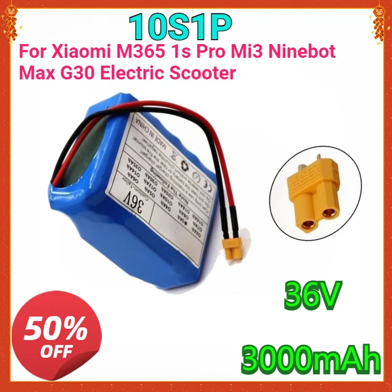 

For Xiaomi M365 1s Pro Mi3 Ninebot Max G30 Electric Scooter with Parallel Expansion Option 36V 3000mAh 10S1P Battery Pack