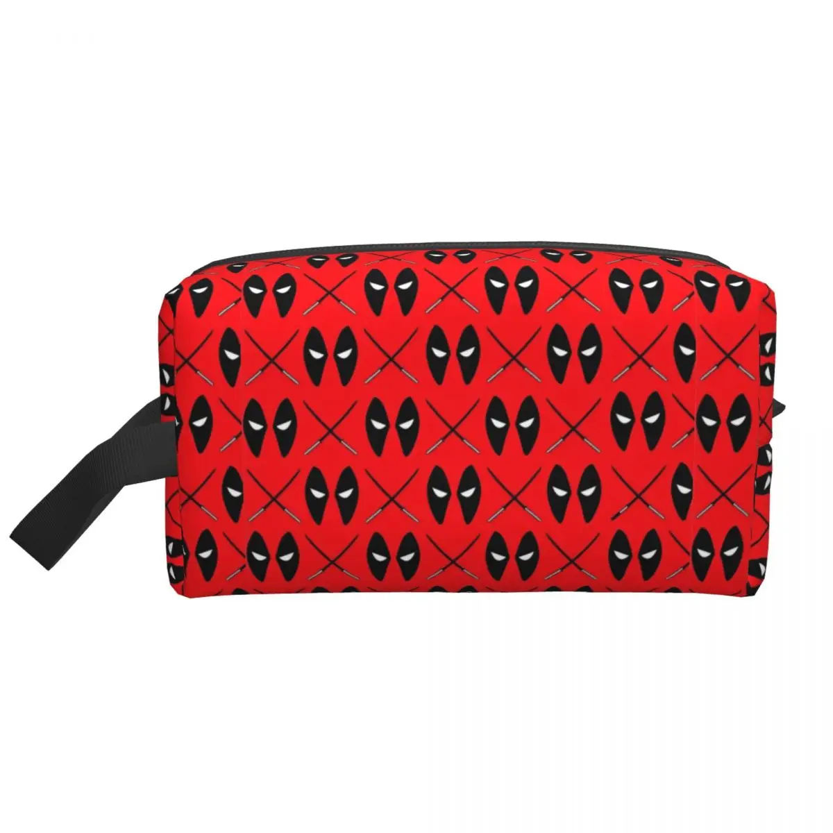 

Deadpool Cartoon Movie Storage Organizers For Makeups Portable Retro Cosmetic Bags Polyester Daily Woman Makeup Bag
