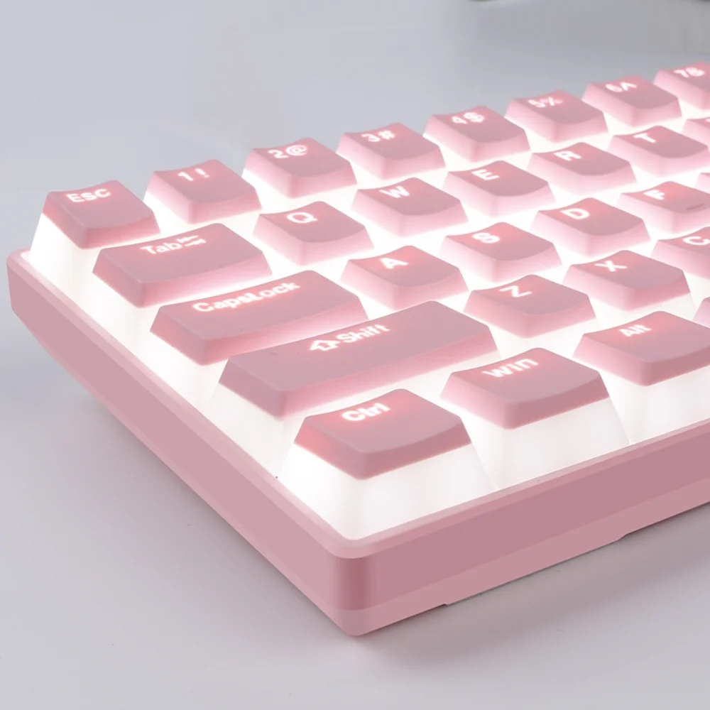 

Double Layer Milk Pudding Keycaps, OEM Height, Two Color Translucent Jelly PBT, Mechanical Keyboard