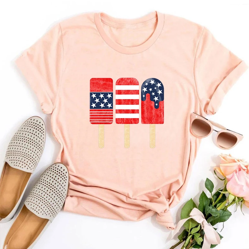 Popsicle Shirts 4th of July Shirt American Family Tshirt Matching Family Graphic Tee Gothic Patriotic Aesthetic Clothes