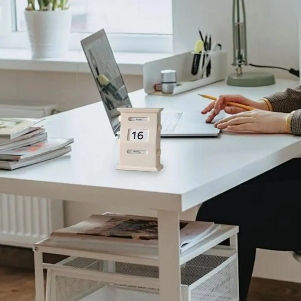 BBTISG Calendrier Perpétuel Pour Bureau, Cercle à Faire Soi Même Avec Anneaux De Marquage De Date Calendrier De Bureau Jour Mois Et Semaine Pour Café, Restaurant, Bureau (blanc