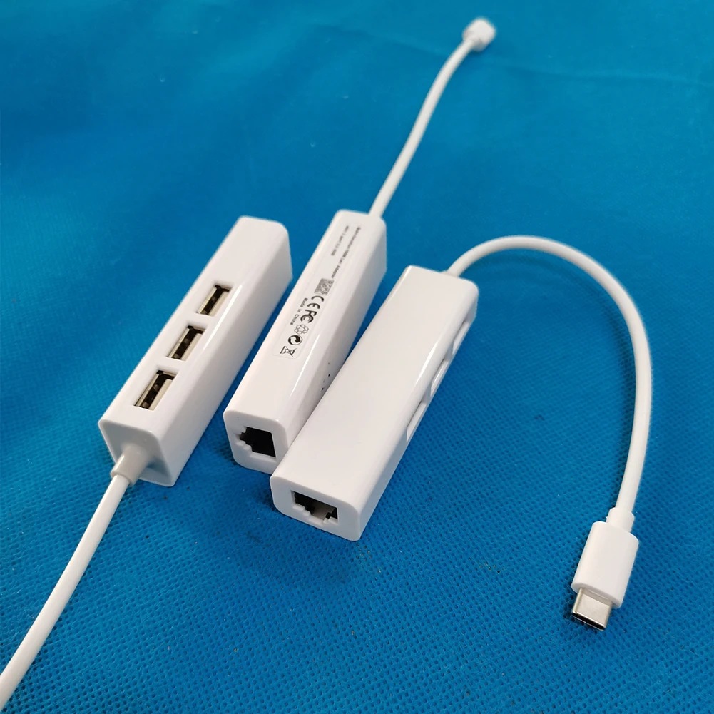 4 in 1 USB Type C to RJ45 Lan Network Card USB2.0 Ethernet Card Hub Splitter Adapter 10GBit/s for Laptop PC Driver Free