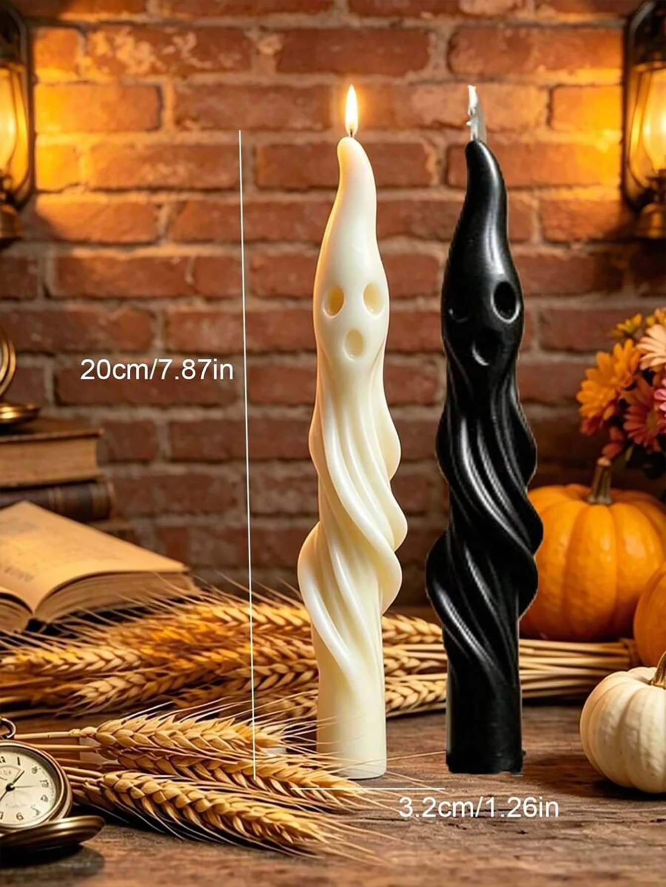 1/2/4-Piece Set of Halloween Long Ghost-Shaped Scented Candles, Fun and Creative Atmosphere Decoration, White Mummy-Shaped Handmade Soy Candles, Suitable for Halloween, Parties, Home Decoration, Holiday Gifts, Decorative Candles, Autumn Home Decor, Room Decoration, Fall Decor, Bedroom Decor, Christmas, Halloween Decorations, Christmas Decorations