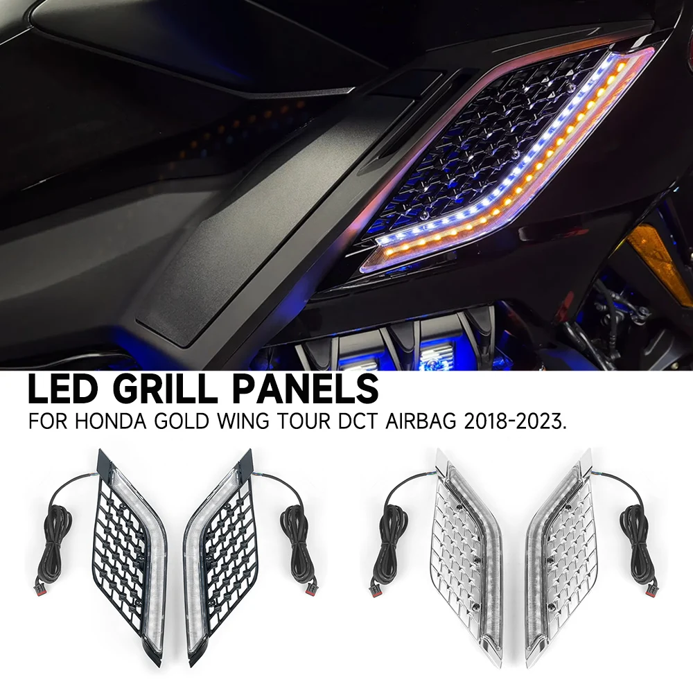 

Motorcycle LED Radiator Grill Panels Decorative Light Turn Signal Lamp For Honda Gold Wing 1800 GL1800 Tour DCT Airbag 2018-2023
