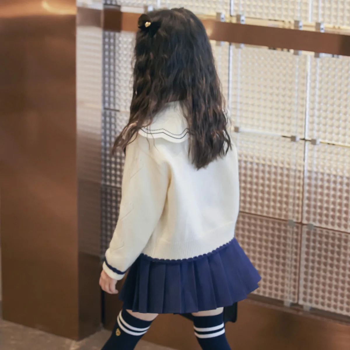 الفتيات الزي الأكاديمي 2025 الخريف سترة متماسكة مجموعة للأطفال الكبار الموضة العصرية سترة 110-170 سنتيمتر #4