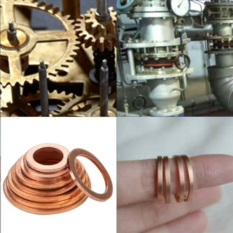 400/300/100PCS Copper Washer Gasket Nut and Bolt Set Sealing Solid Gasket Washer Flat Ring Seal Assortment Kit