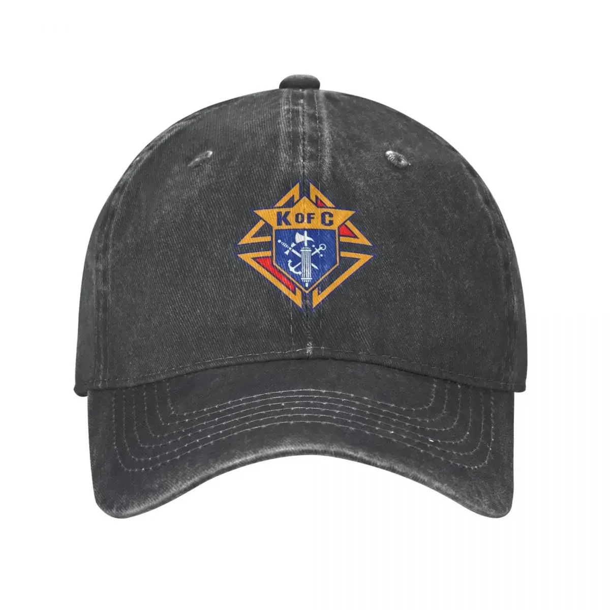 Fashion Knights Of Columbus Logo Baseball Caps Unisex Style Distressed Denim Washed Headwear Outdoor Activities Gift Hats Cap