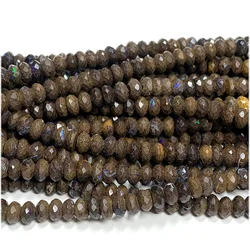 Veemake Natural Boulder Brown Opal Faceted Rondelle Small Beads 08098