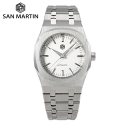 San Martin-reloj mecánico de lujo para hombre, accesorio masculino de pulsera con mecanismo automático de zafiro, diseño clásico Vintage de 38,5mm, Miyota 9015, 10 bares