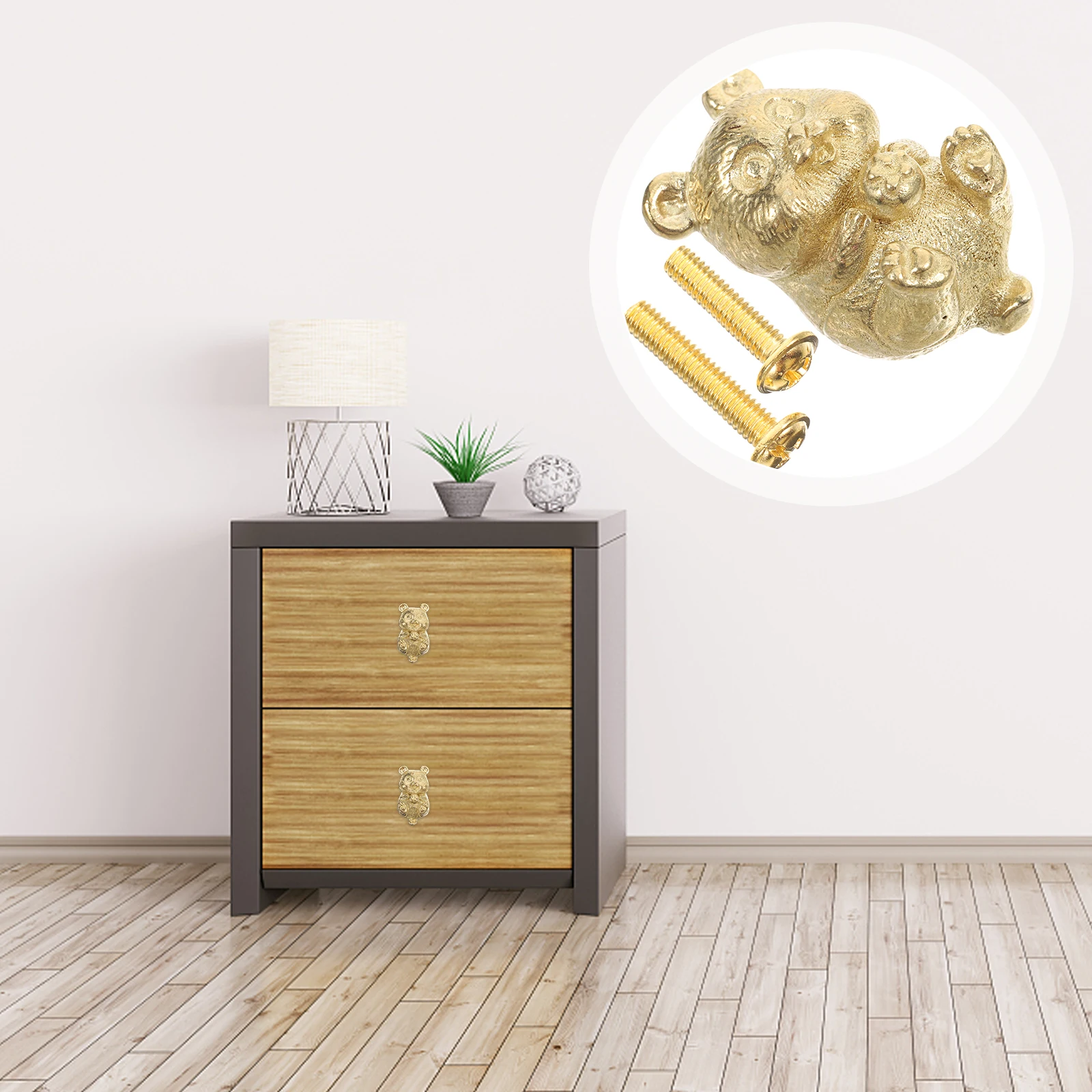

Panda Design Brass Knobs Vintage Drawer Pulls Durable Home niture Handles Dresser Knob Decorative Door Handle For