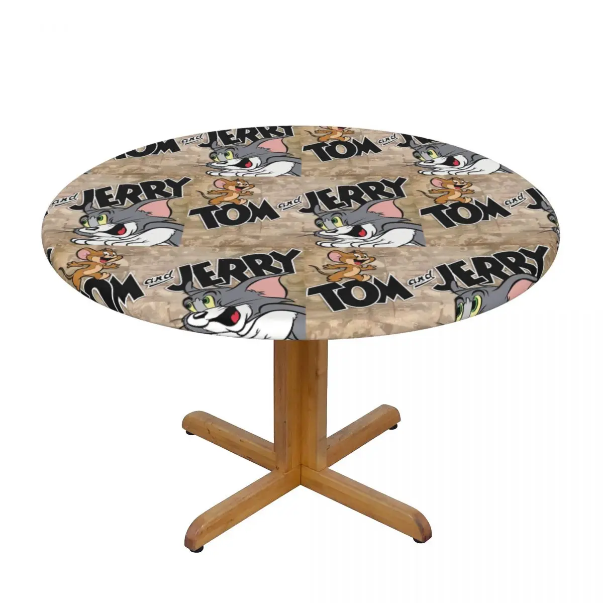 Customized Round Disney Cartoon Tom And Jerry Table Cloth Waterproof Tablecloth 45