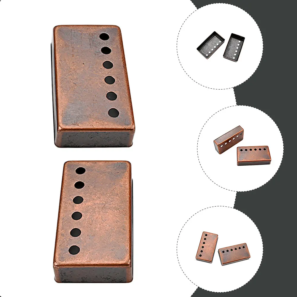 

2pcs Metal Covers For Electric 6 Holes Humbucker Protectors Guitar Protection Cover Guitar Pickup Protector Pickup Metal Cover