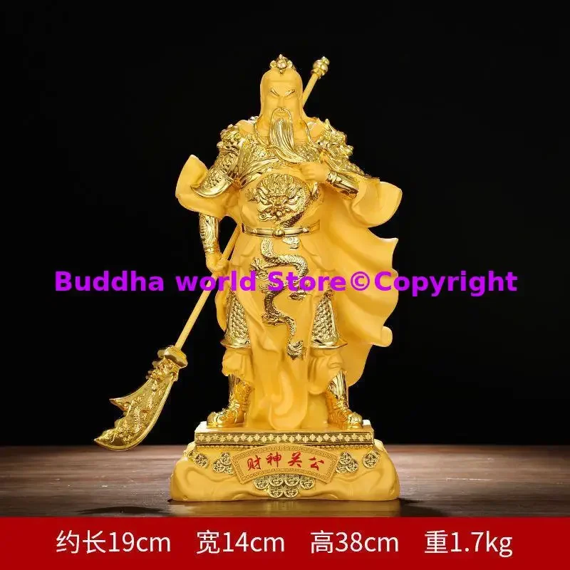 Guan Gong-Statue de Bouddha du Dieu de la Richesse, Ornement de Décoration Porte-Bonheur pour la Mai