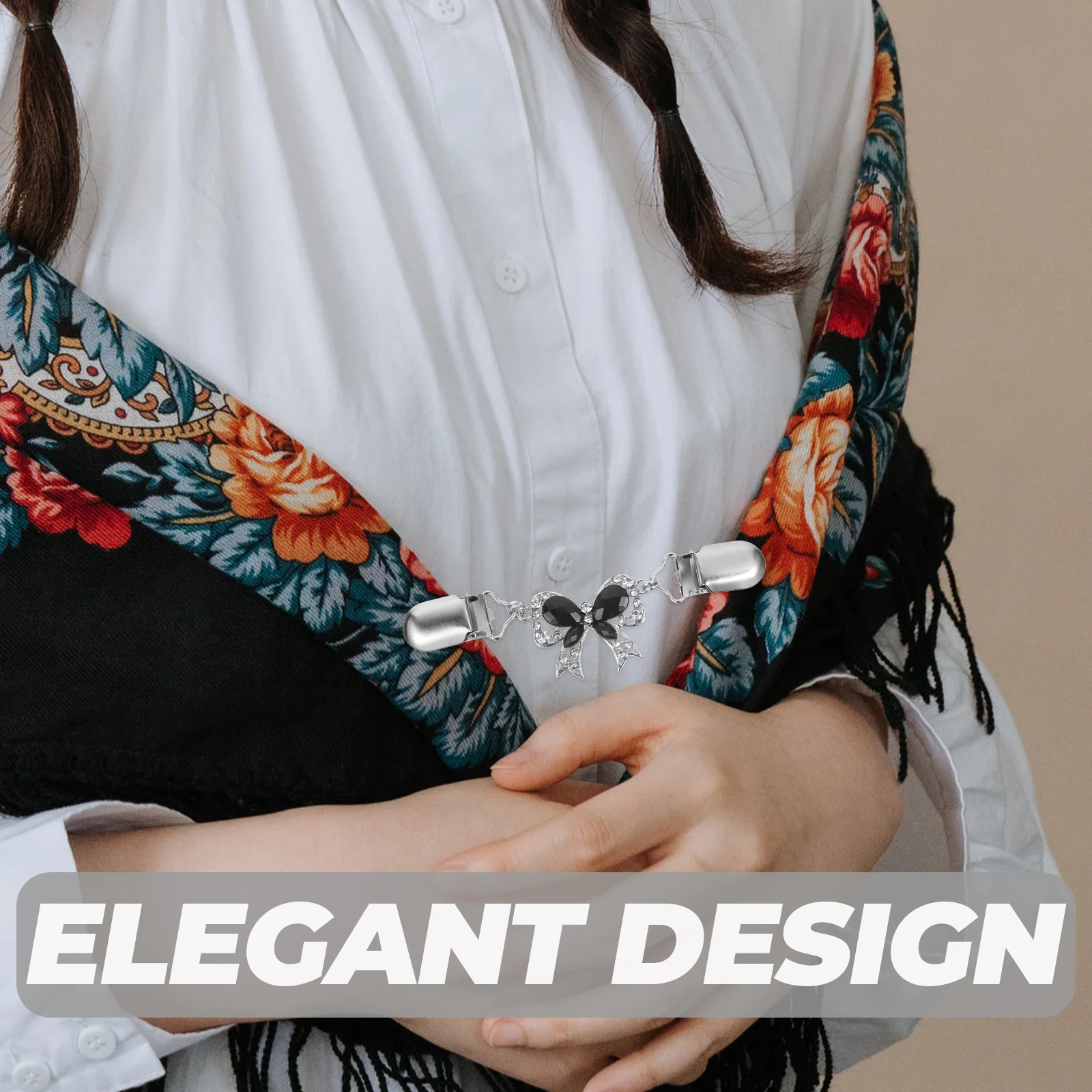 Frauen Strickjacke Clip Bogen Pullover Schal Kragen Verschluss Exquisite Metall Kleidung Clips Dekorative Schal Verschluss Elegant