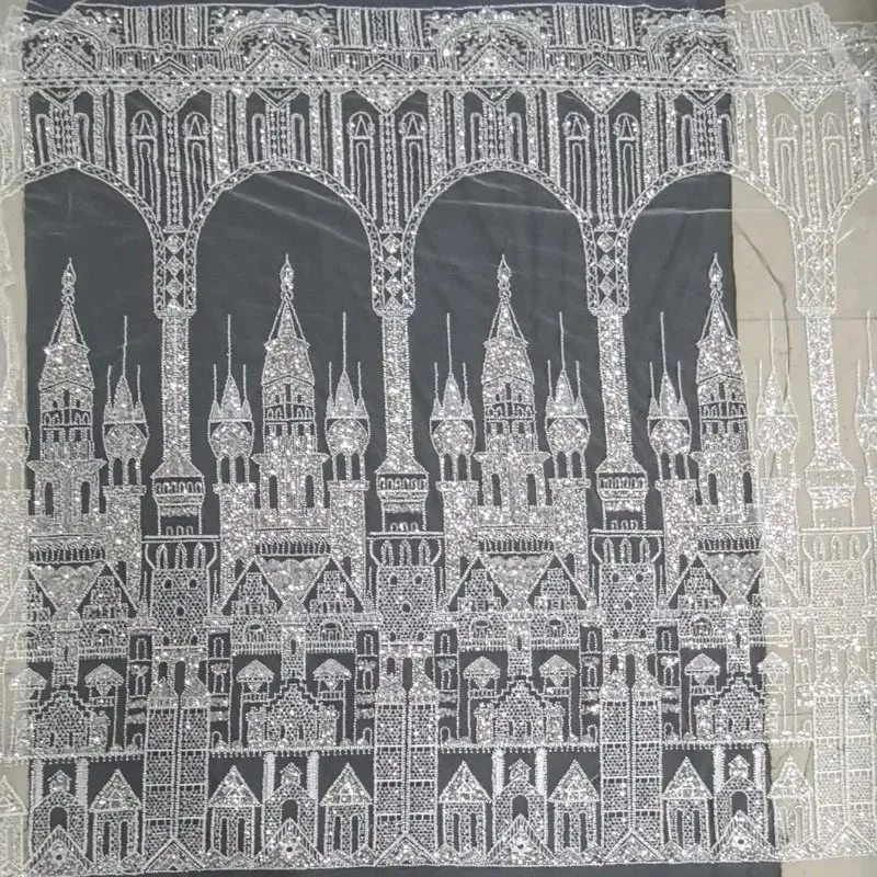 Embroidered Castle Lace Decorative Fabric, Used for Entrance Paintings, Background Curtains,background Decoration Accessories